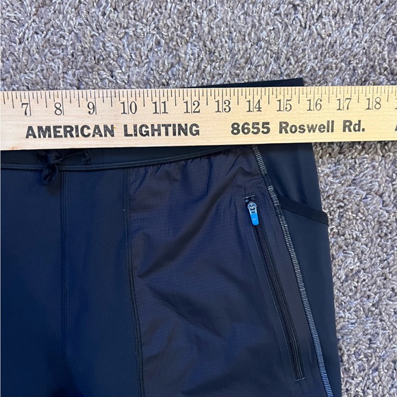 Janji Boreal Fleece Running Tights Men’s Large Black Thermal Trail Zip Pocket - Picture 12 of 13